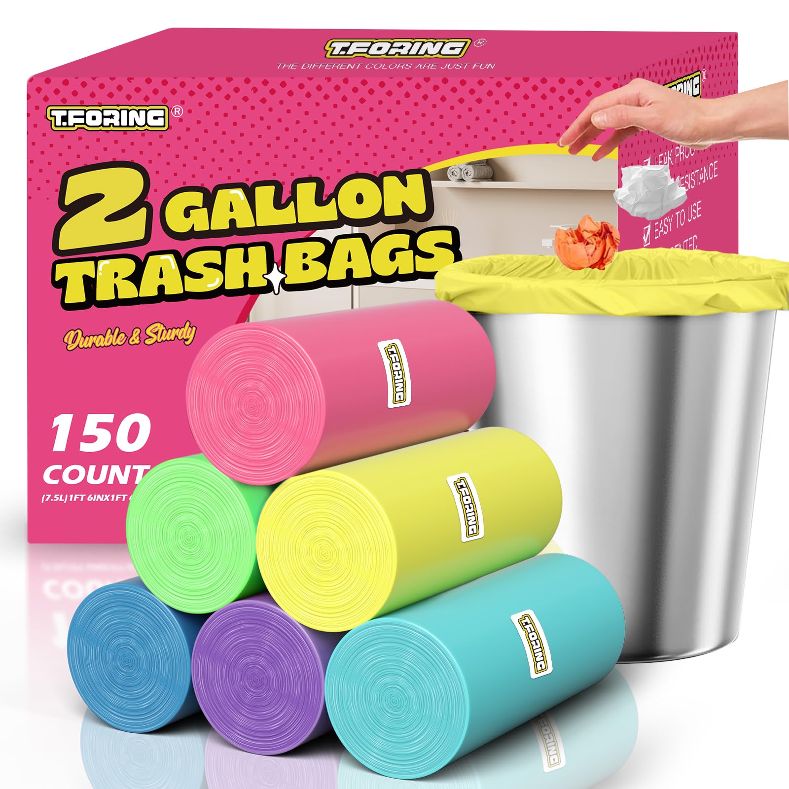 Small 2 Gallon Trash Bags Unscented (150 Count)