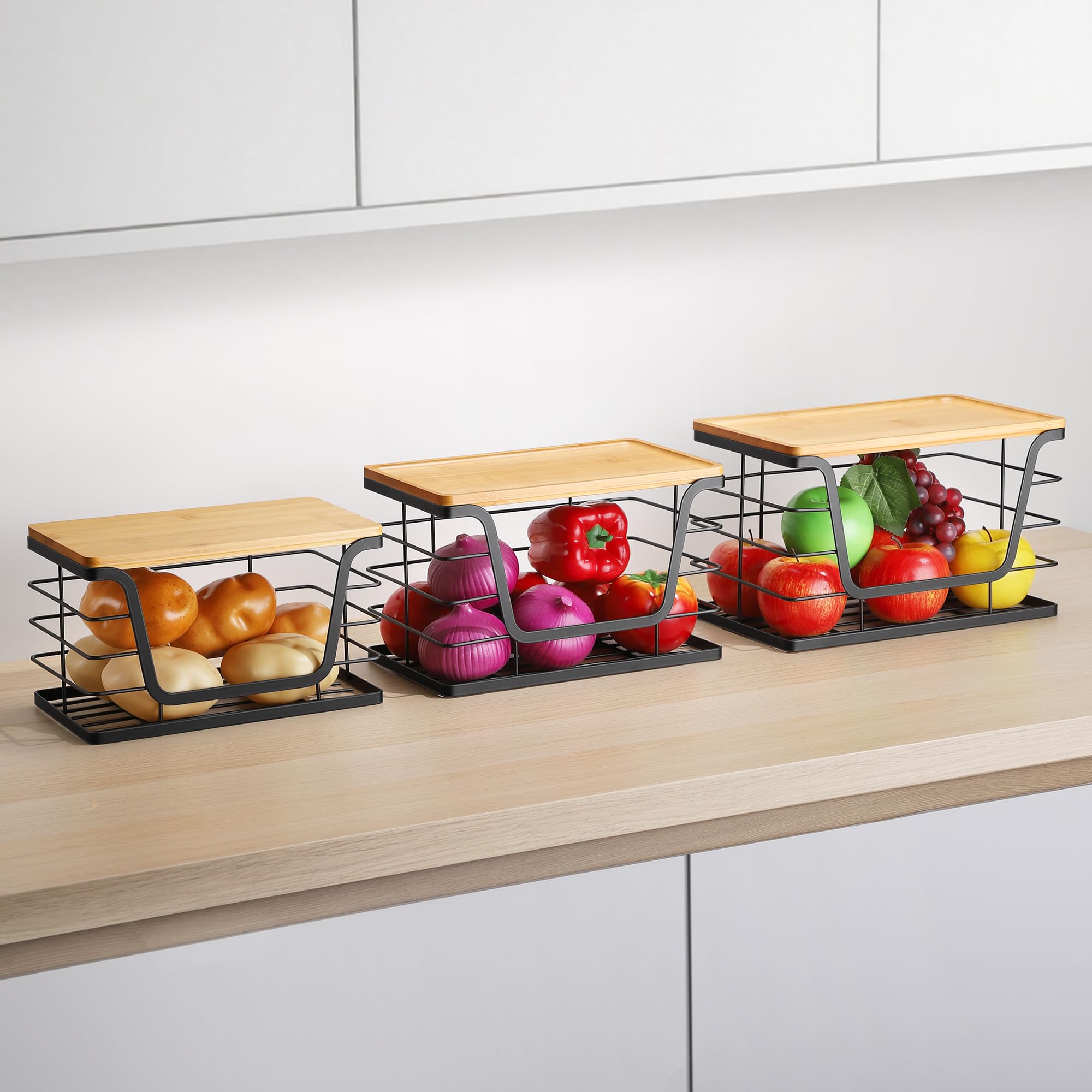 3 Pack Stackable Storage Bins with Lids (3 Count)