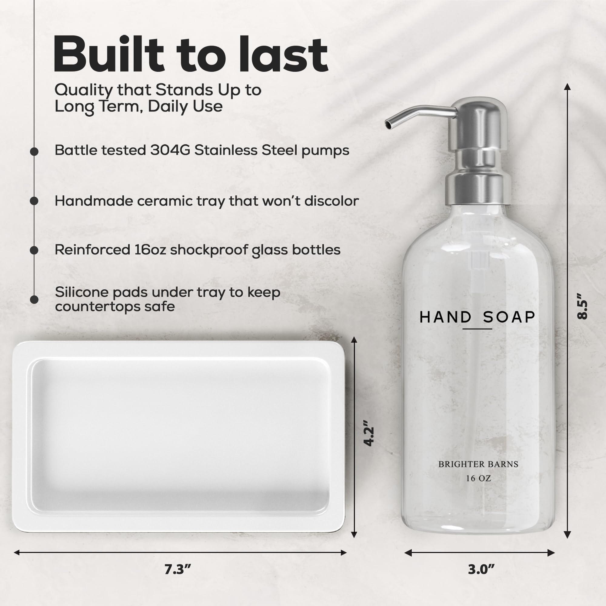 Glass Hand and Dish Soap Dispenser Set by Brighter Barns