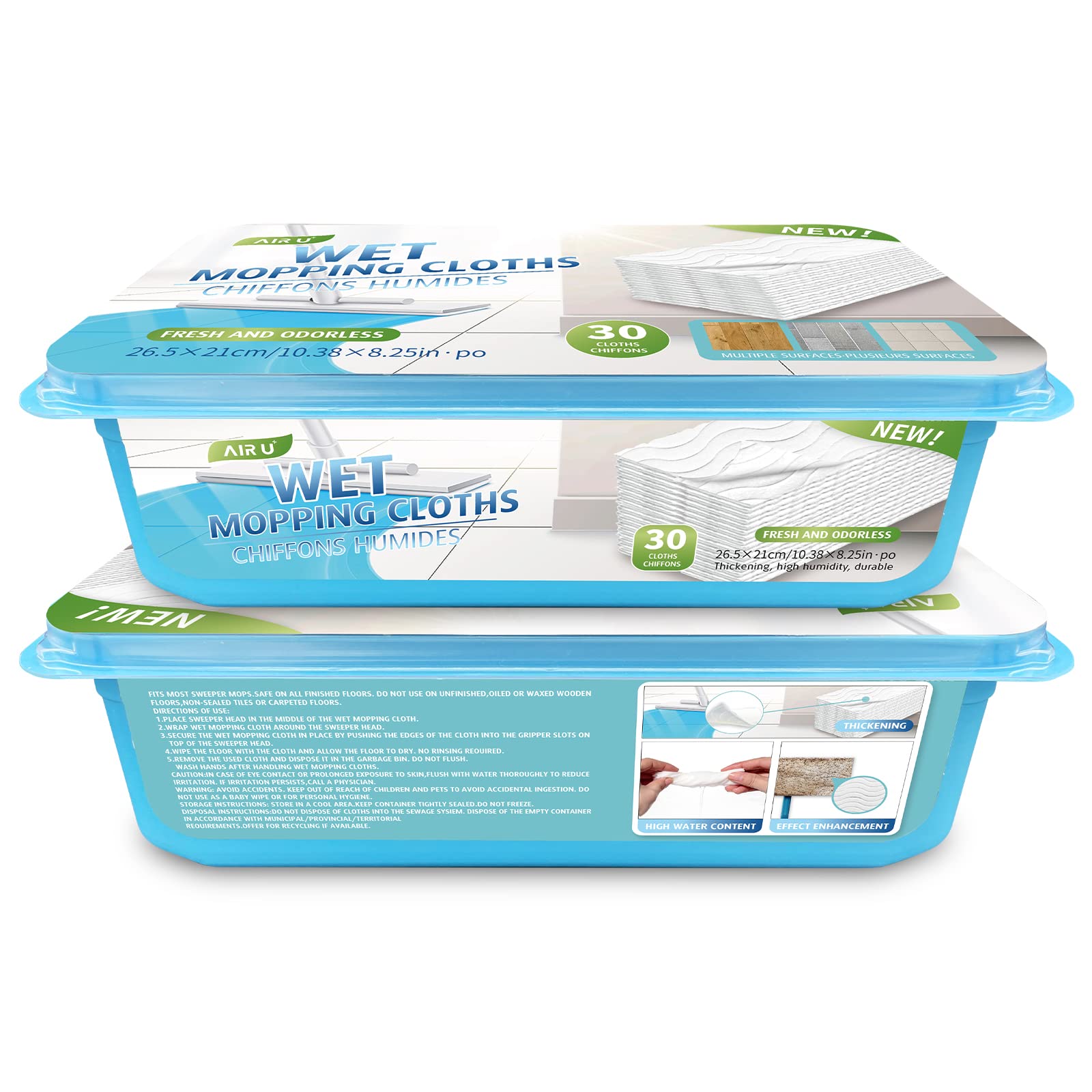 Upgraded Wet Mop Refills for Swiffer Sweeper Wet Pads (60 Count)