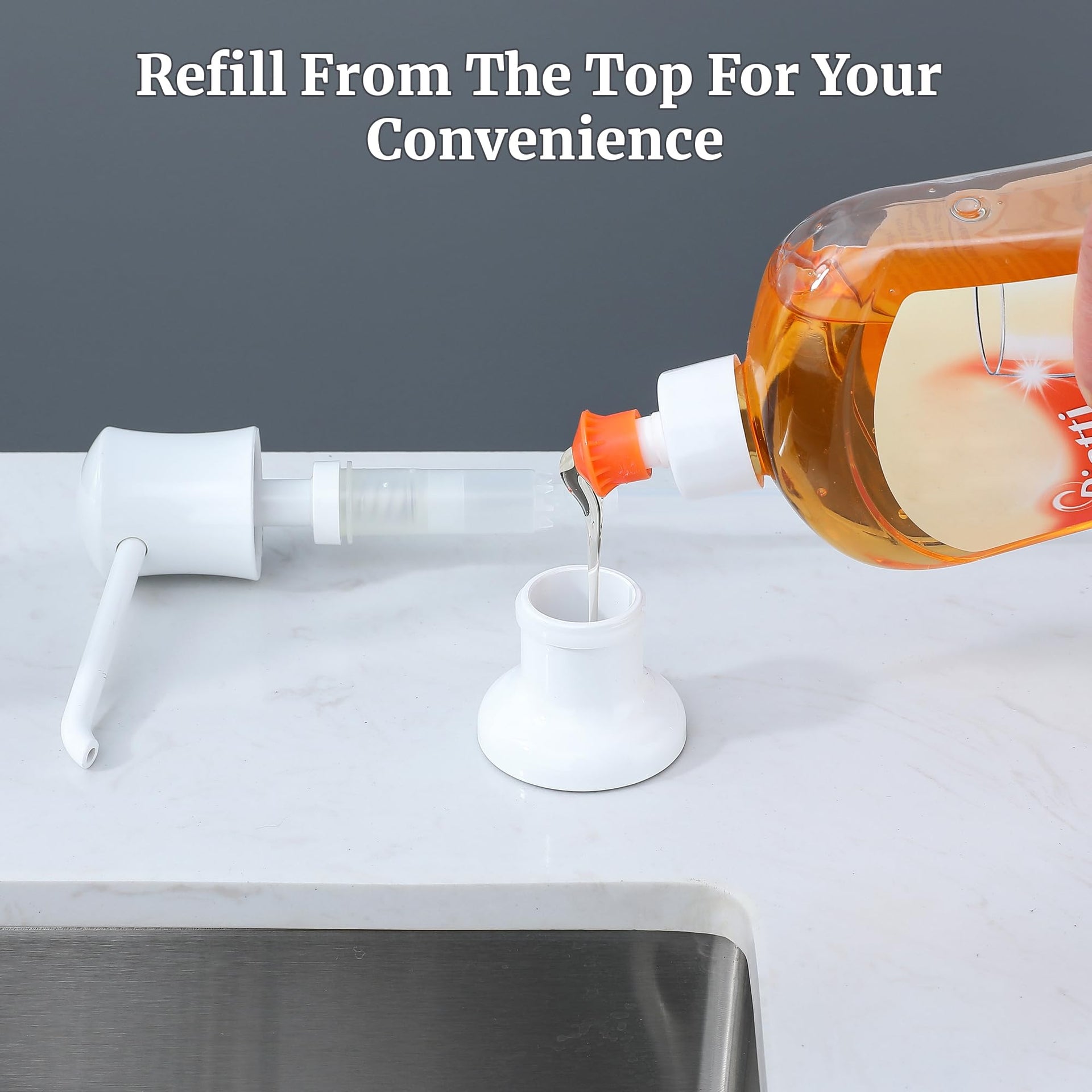 White Sink Soap Dispenser for Kitchen Sink