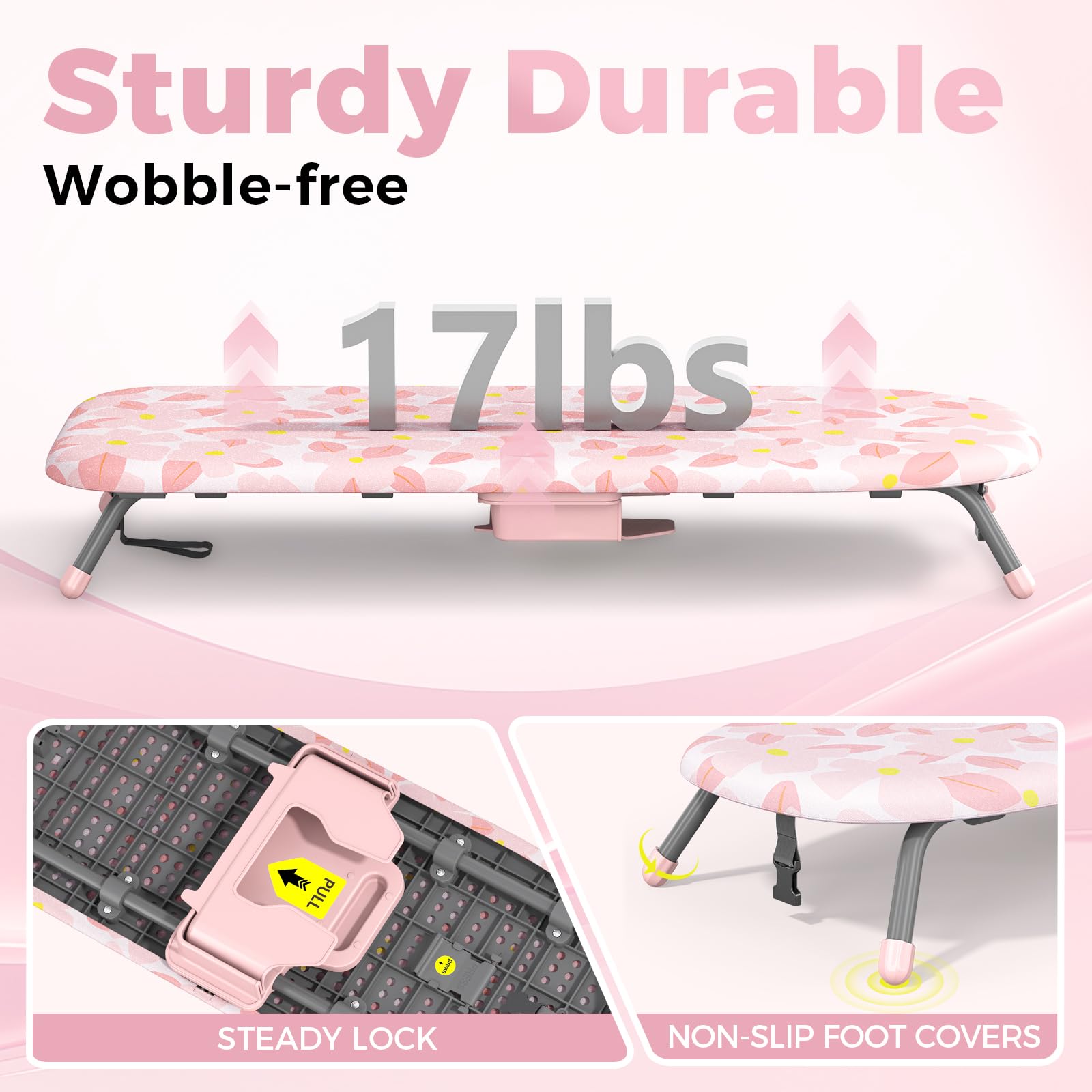 Small Ironing Board with Iron Holder Compact Tabletop Iron Board