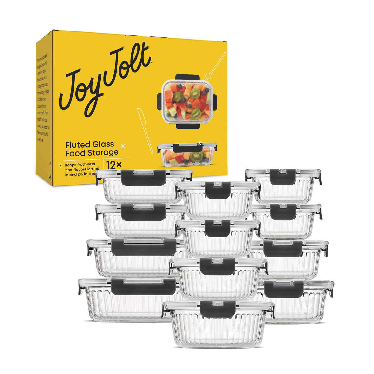 24pc Borosilicate Glass Storage Containers with Lids (24 Count)