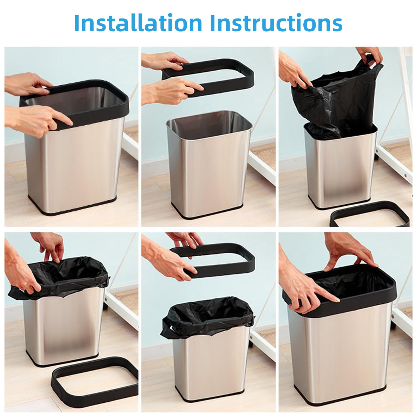 2 Pack Stainless Steel Trash Can 2 Gallon (2 Count)