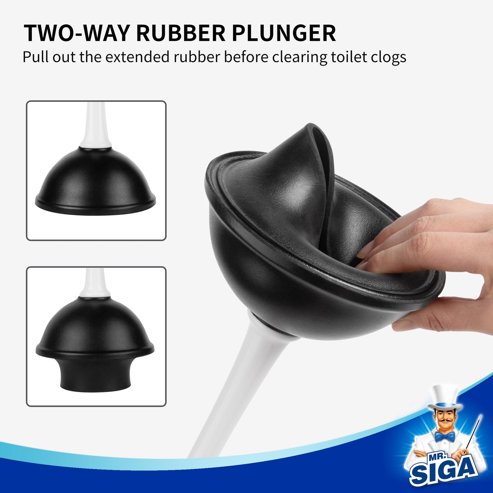 Toilet Plunger and Brush Combo for Toilet Cleaning (2 Count)