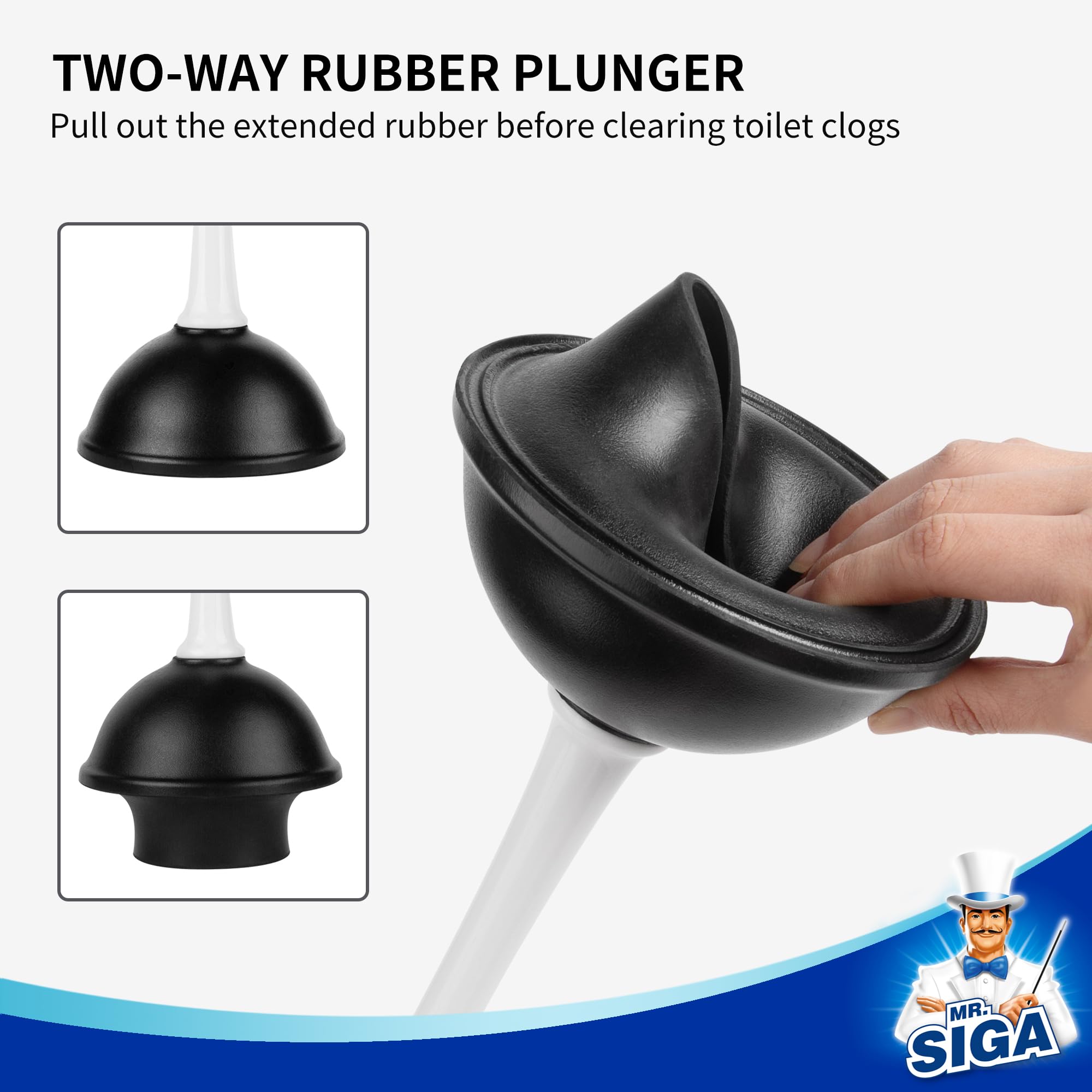 Toilet Plunger and Brush Combo for Toilet Cleaning (2 Count)