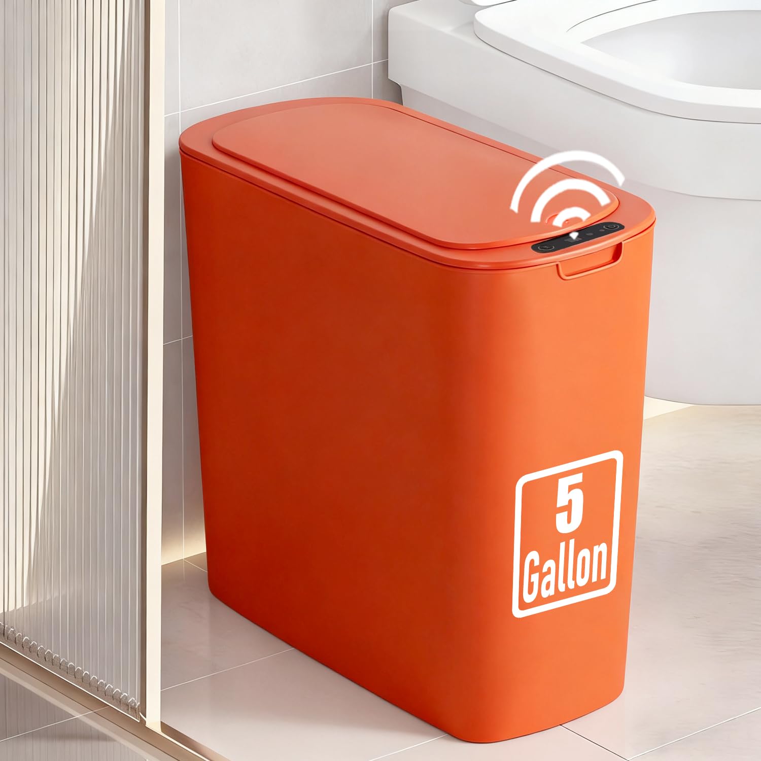5 Gallon Automatic Bathroom Trash Can with Lid