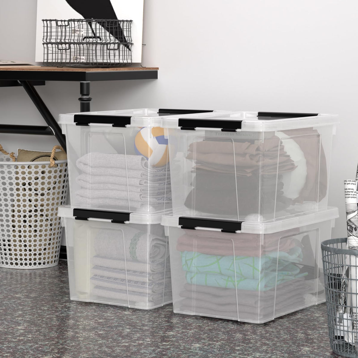 4 Pack 52 Quart Storage Containers (4 Count)