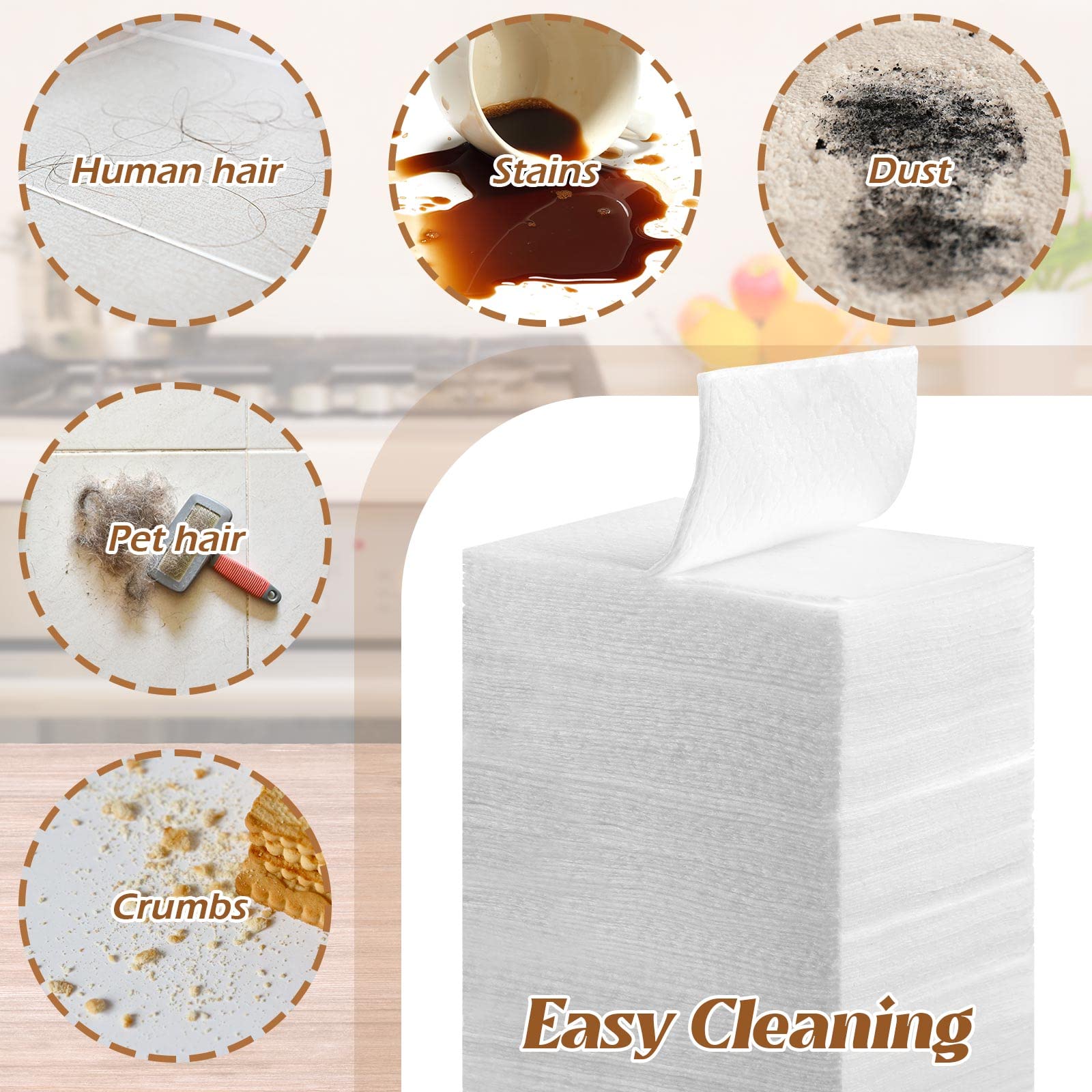 300 Count Dry Sweeping Cloths Compatible with Swiffer Sweeper