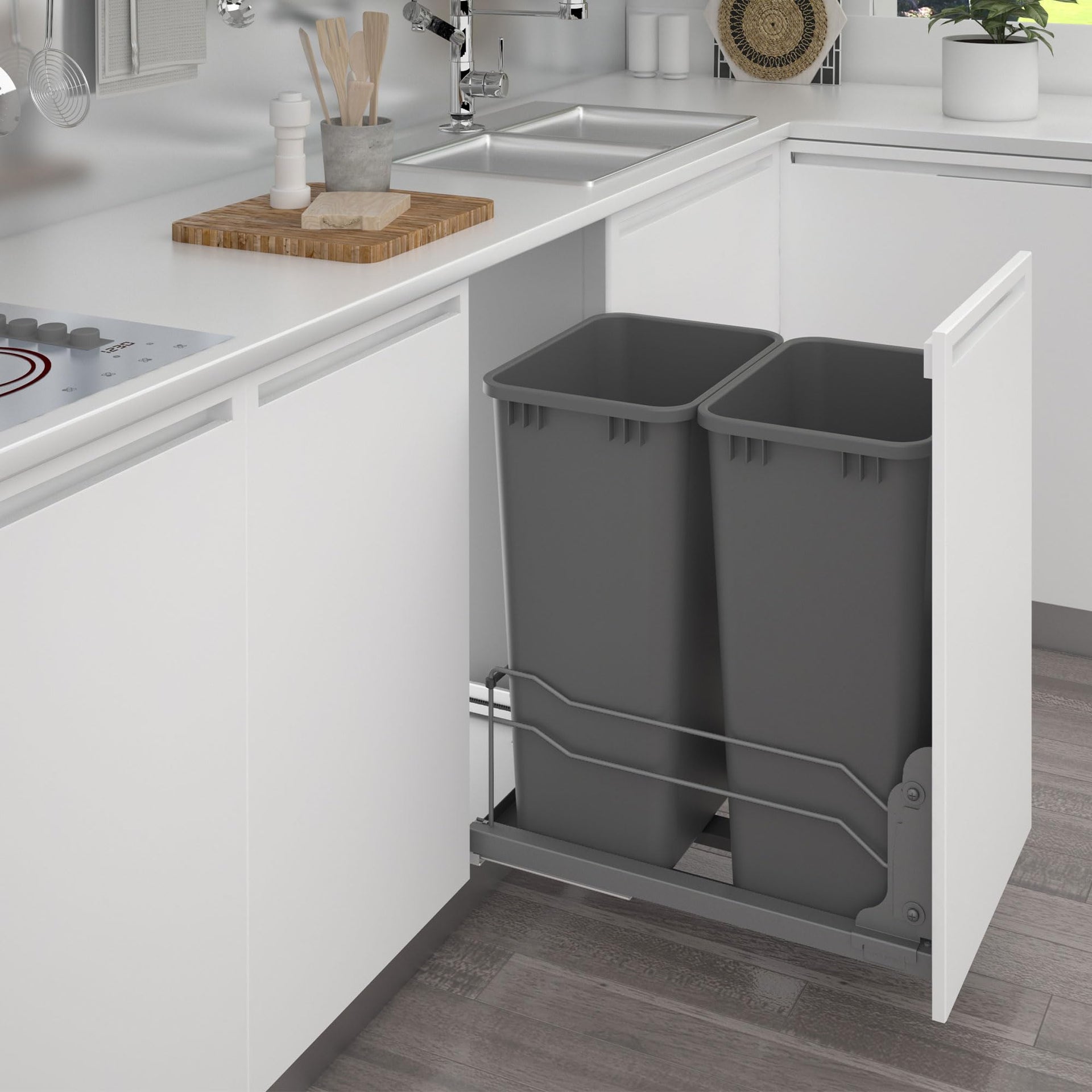 Double Pullout Trash Can w