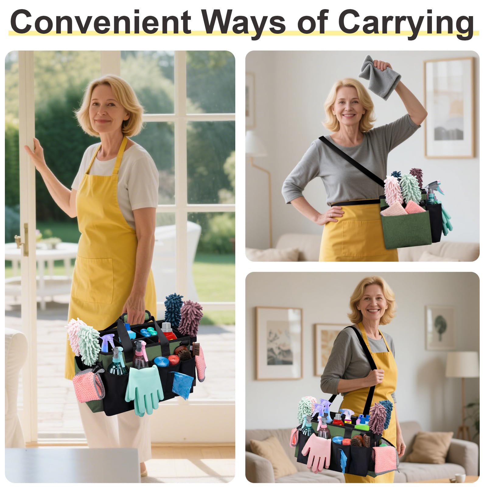 Wearable Large Cleaning Caddy Bag for Housekeepers