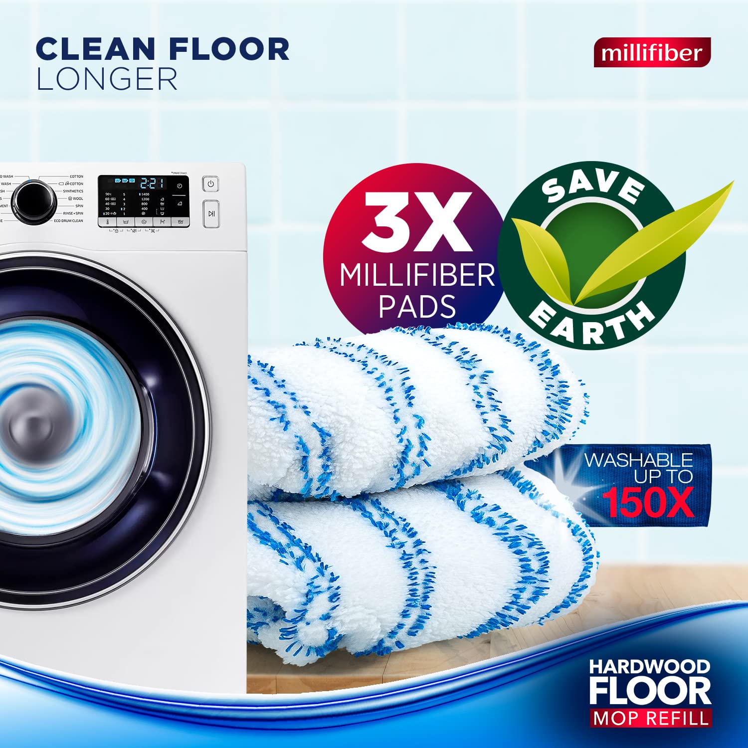 Microfiber Mop Refills 15x8 Inches (3 Count)