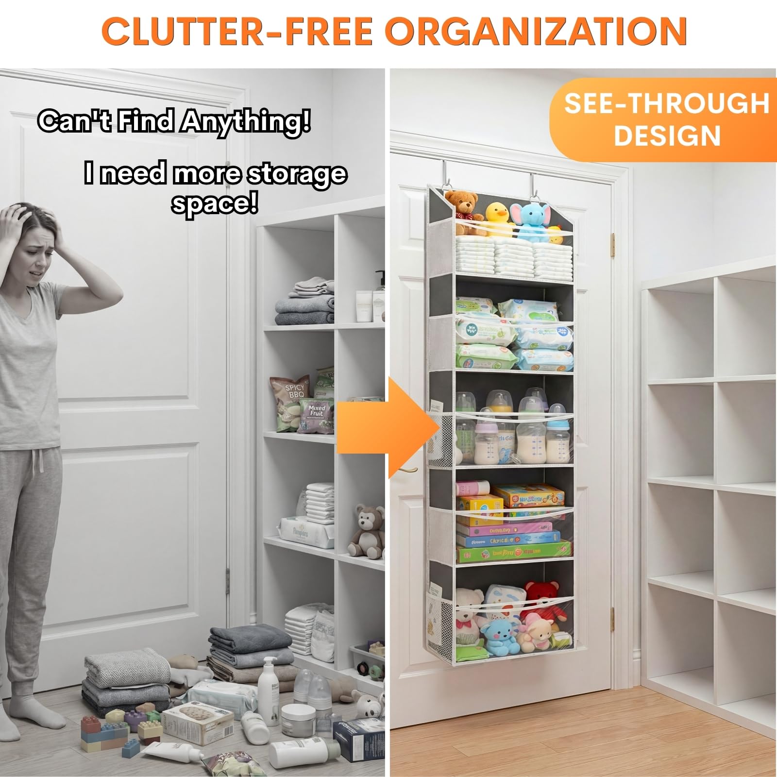 2P 5Tiers Over Door Organizer
