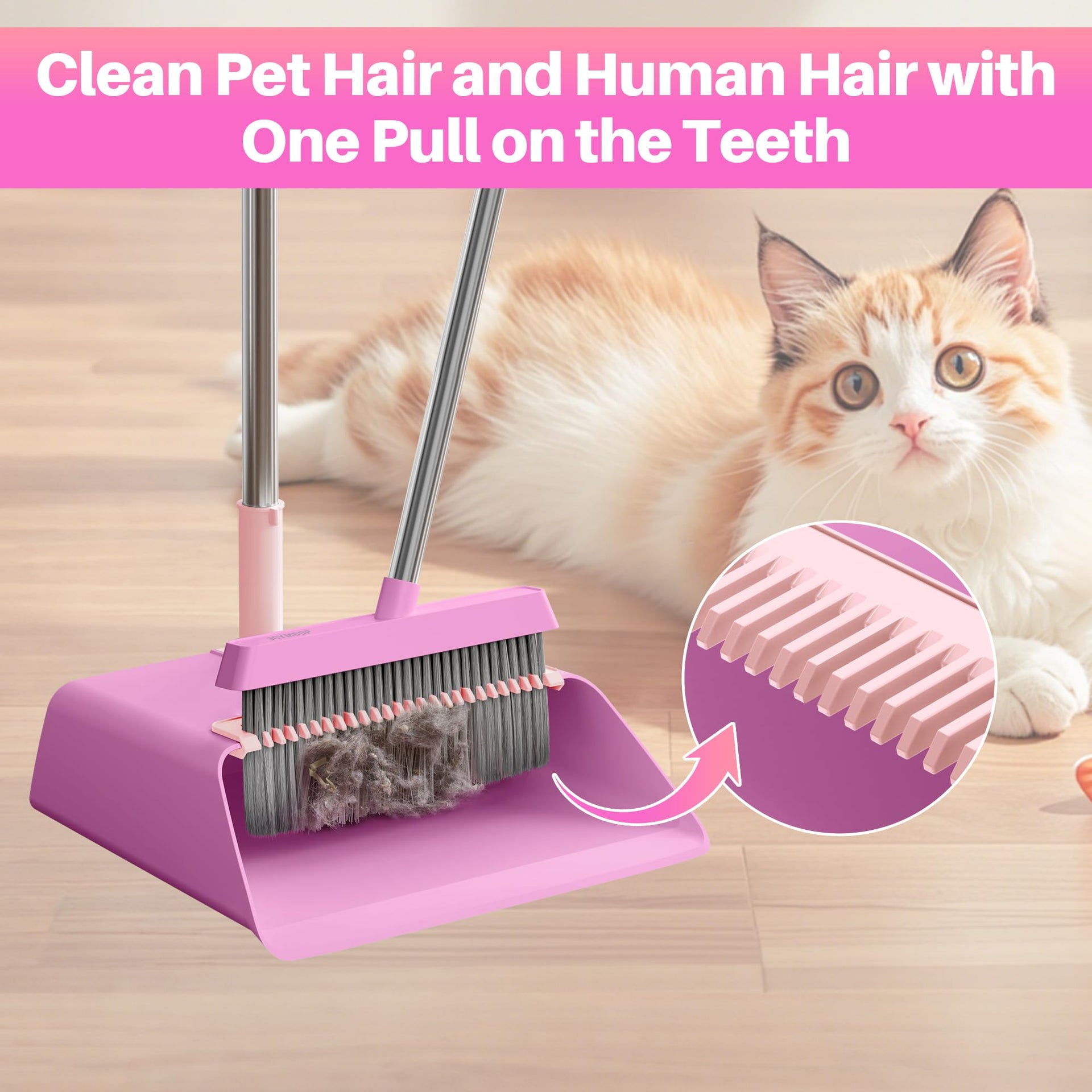 Pink Broom and Dustpan Set