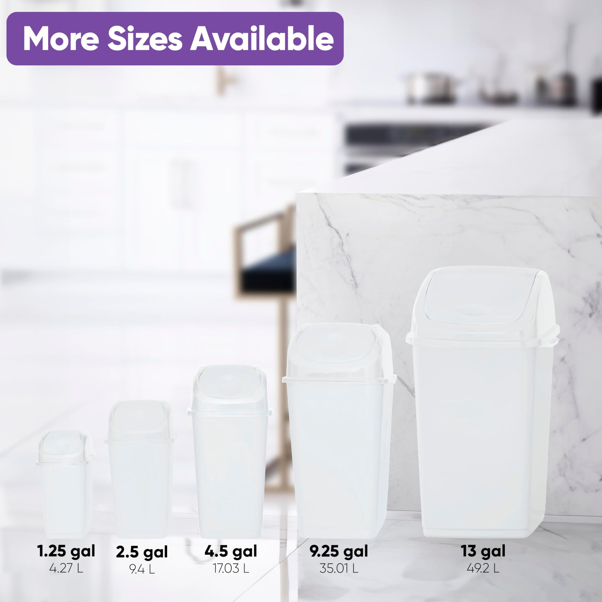 Small Plastic Trash Can with Swing Top Lid (2 Count)