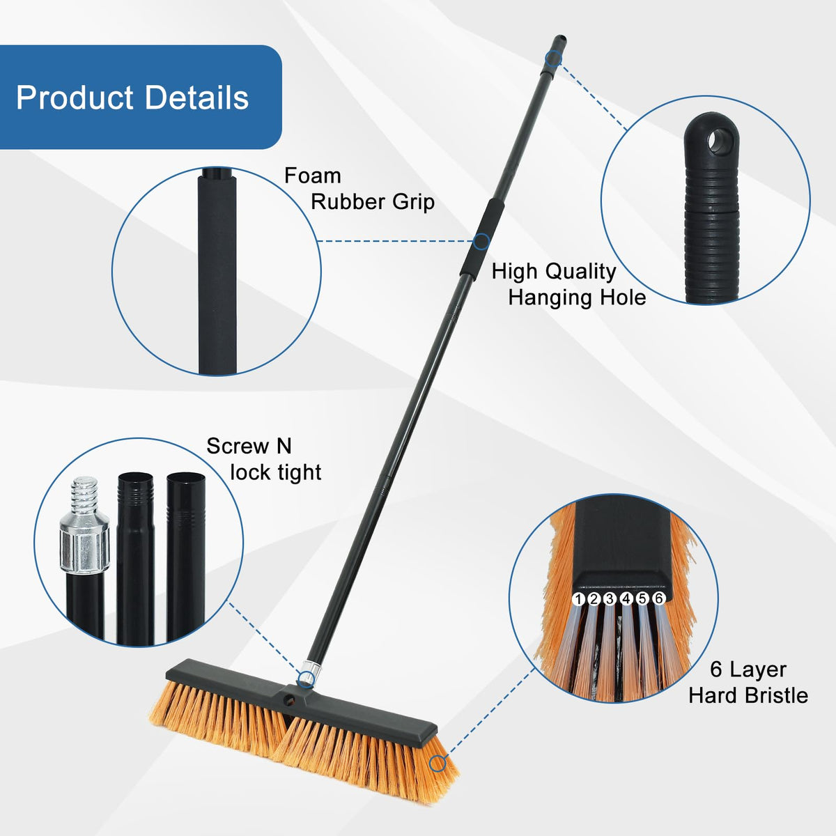 18 Inchs Push Broom Outdoor Heavy Duty