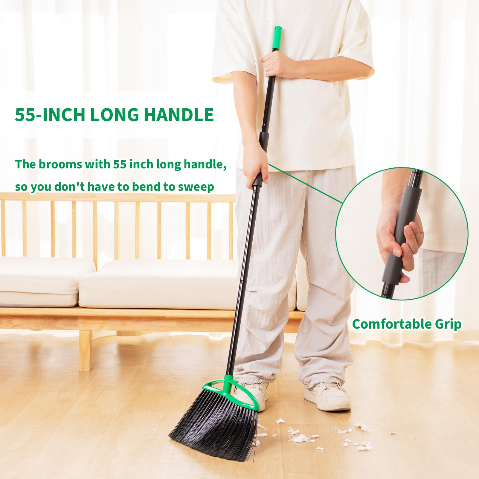 2 Pack Heavy Duty Brooms (2 Count)