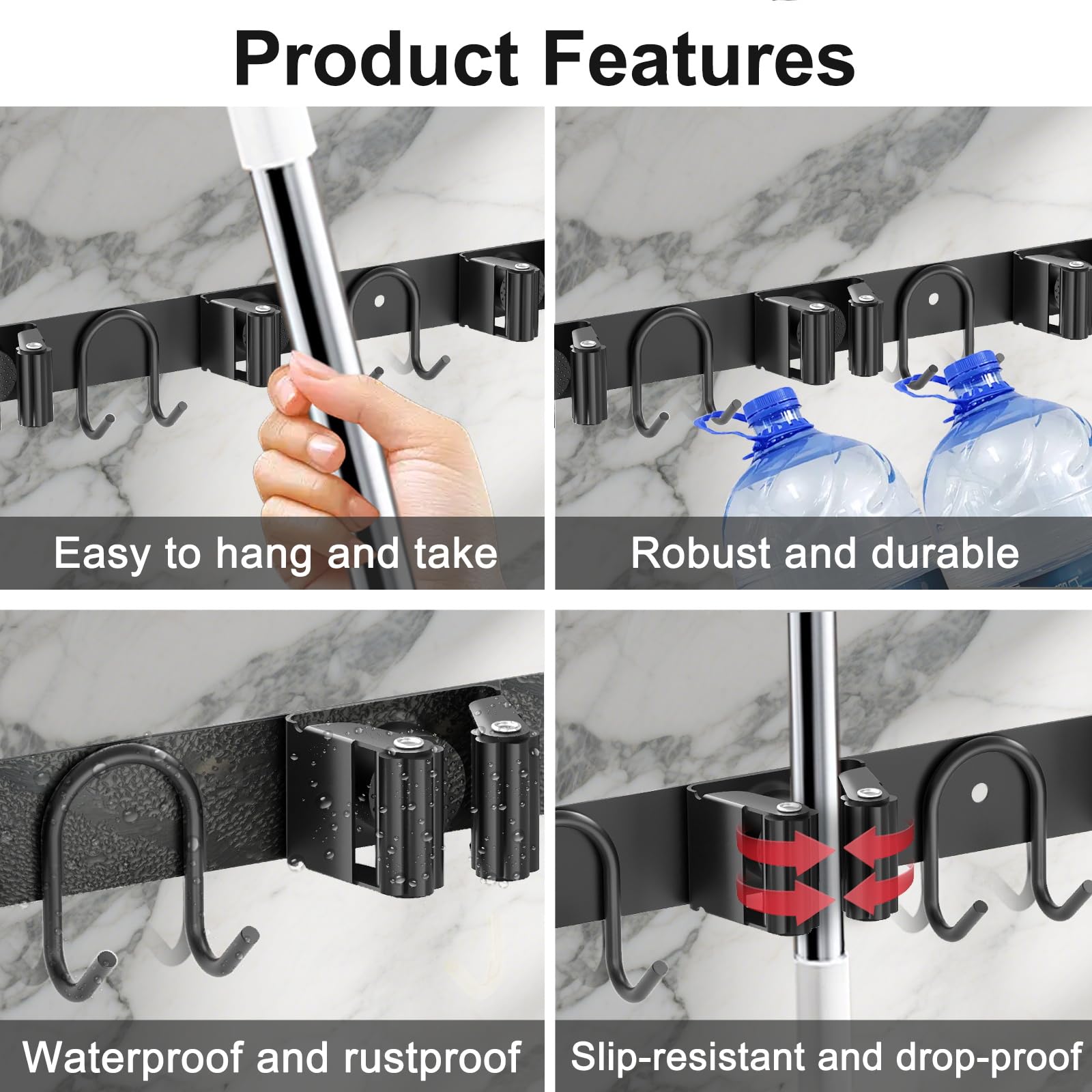 Broom Holder Wall Mount (2 Count)