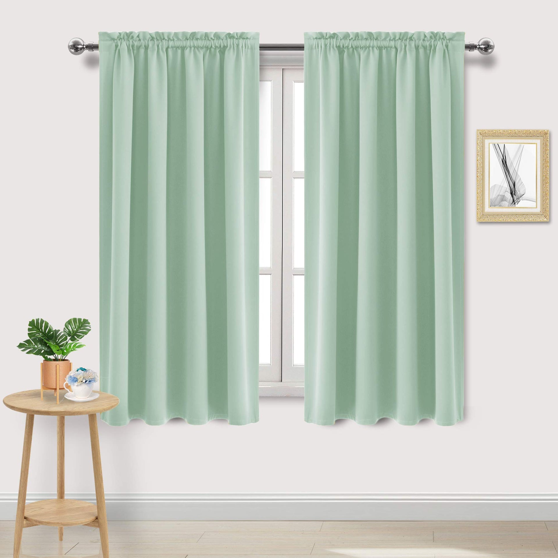 Blackout Curtains for Bedroom Living Room 52 x 63 Inch Long 2 Panels (2 Count)