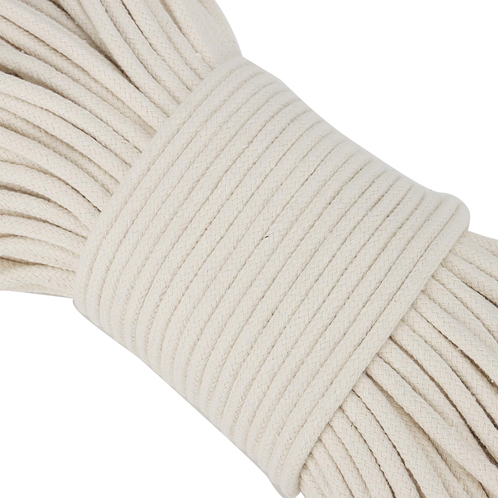 5 32 Inch White Natural Cotton Clothesline Rope (328.0842 Foot)