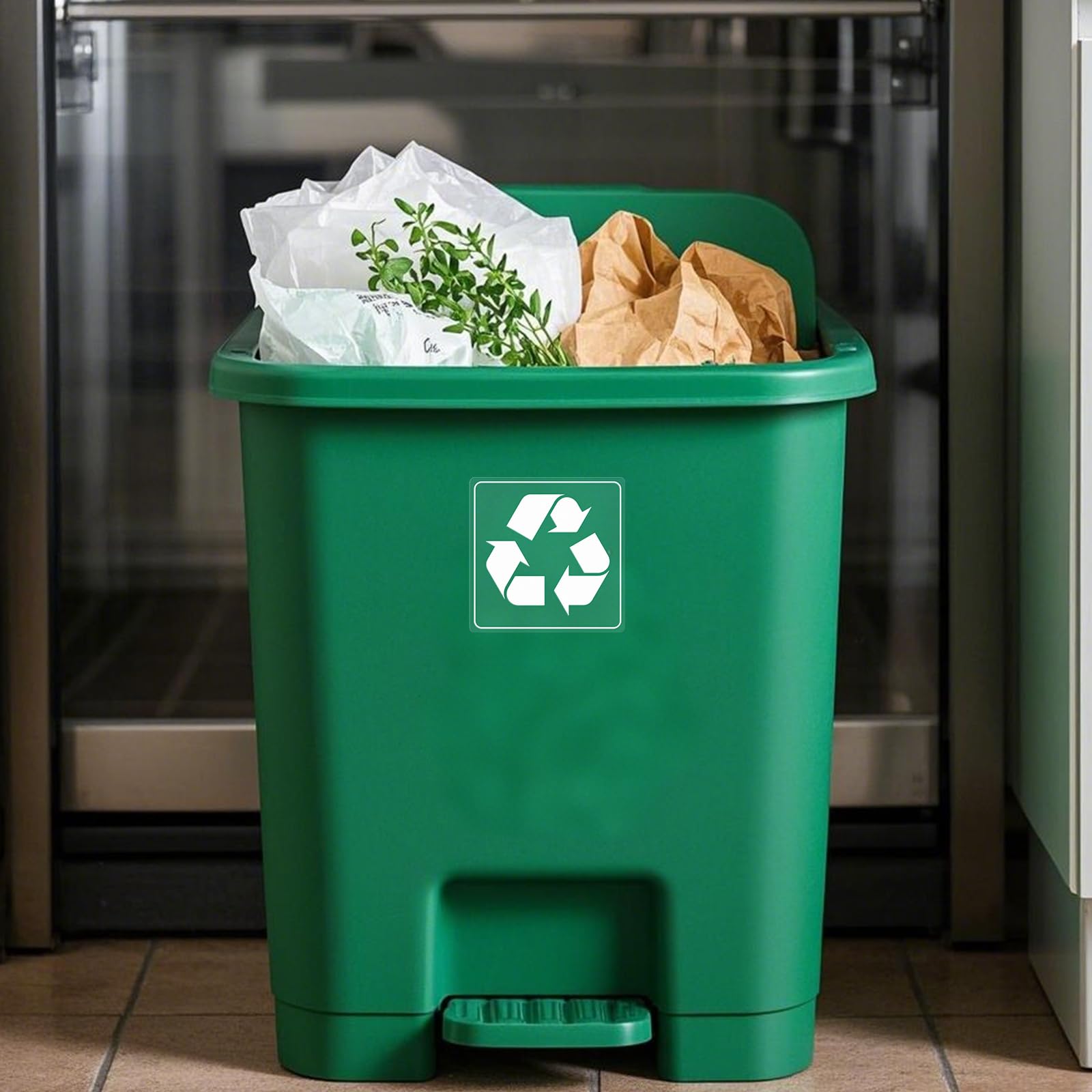 10 Pack Recycle and Trash Clear Stickers Recycling Labels 3 Inches (10 Count)