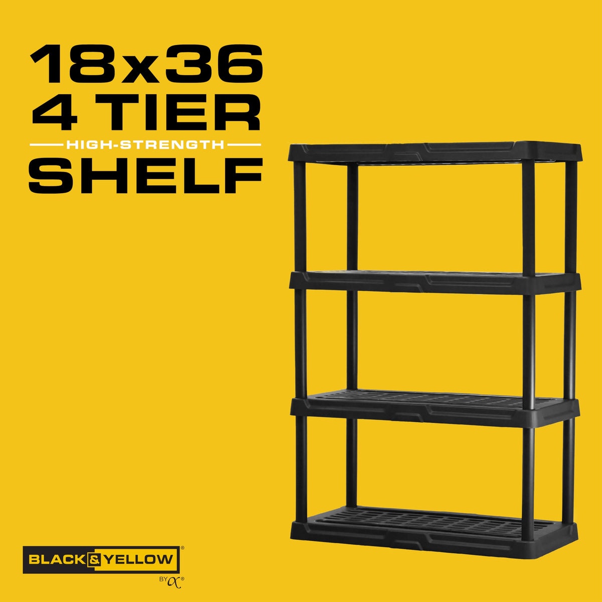 4 Tier Heavy Duty Plastic Storage Shelves for Garage (2 Count)