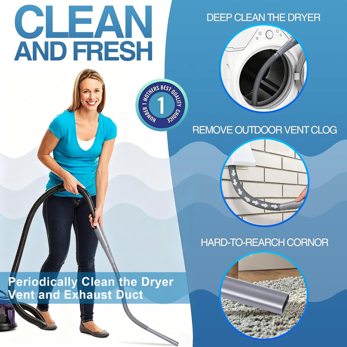 3 Pieces Dryer Vent Cleaner Kit (16 Ounce)