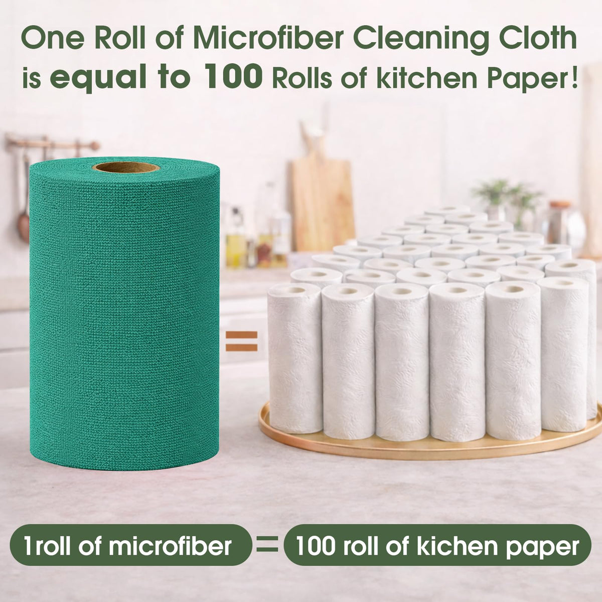 Microfiber Cleaning Cloth Roll (100 Count)