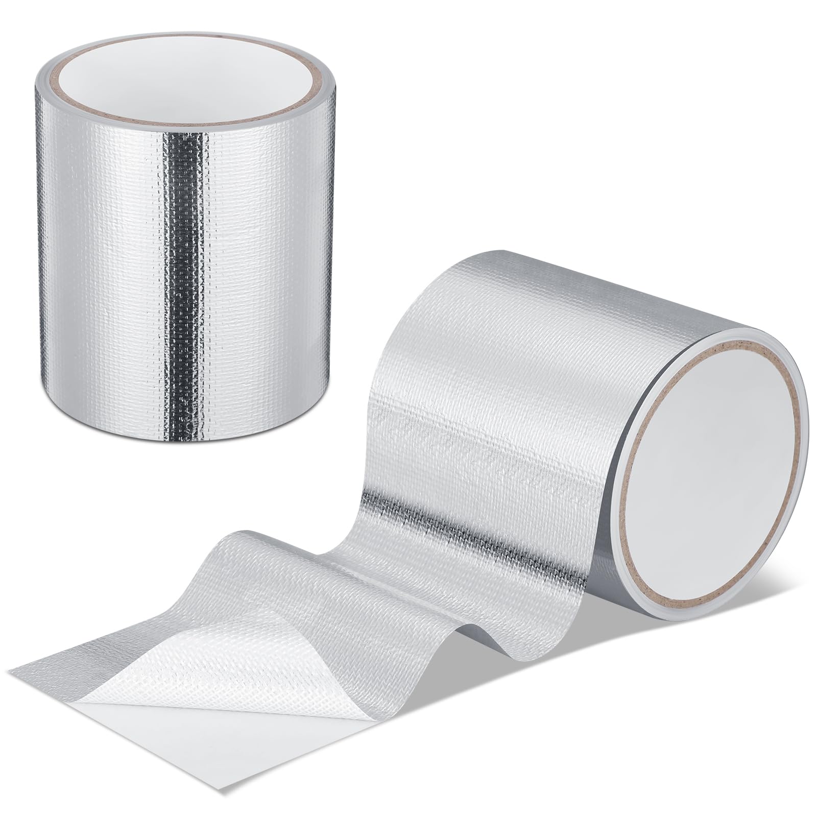 2 Rolls Aluminum Foil Tape Heat Shield Tape Barrier Adhesive Reflective Fiberglass Thermal Insulation Reflective Material High Temp Protection (2 Count)