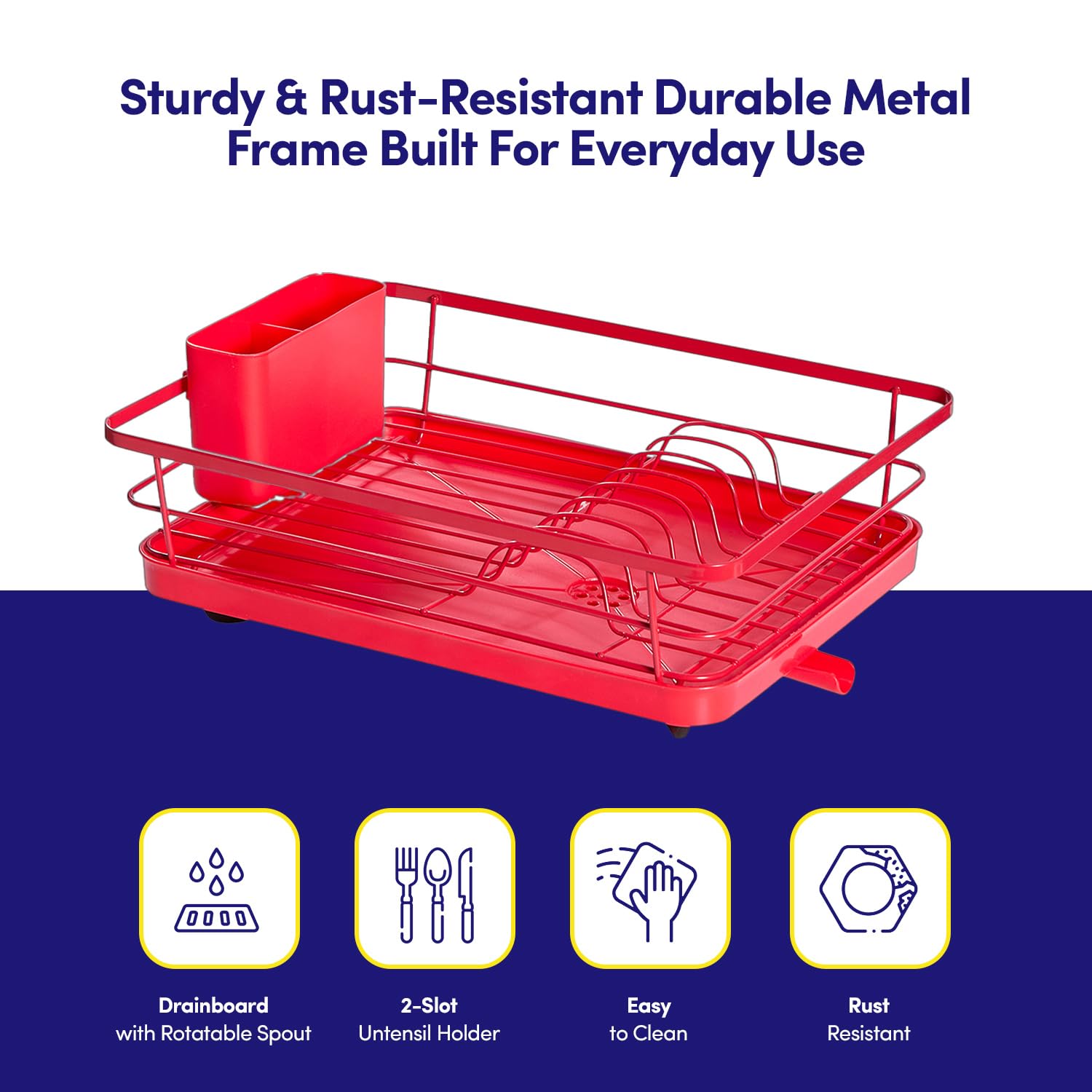 Dish Drying Rack 3 Piece Dish Drainer with Drainboard Set for Kitchen Counter