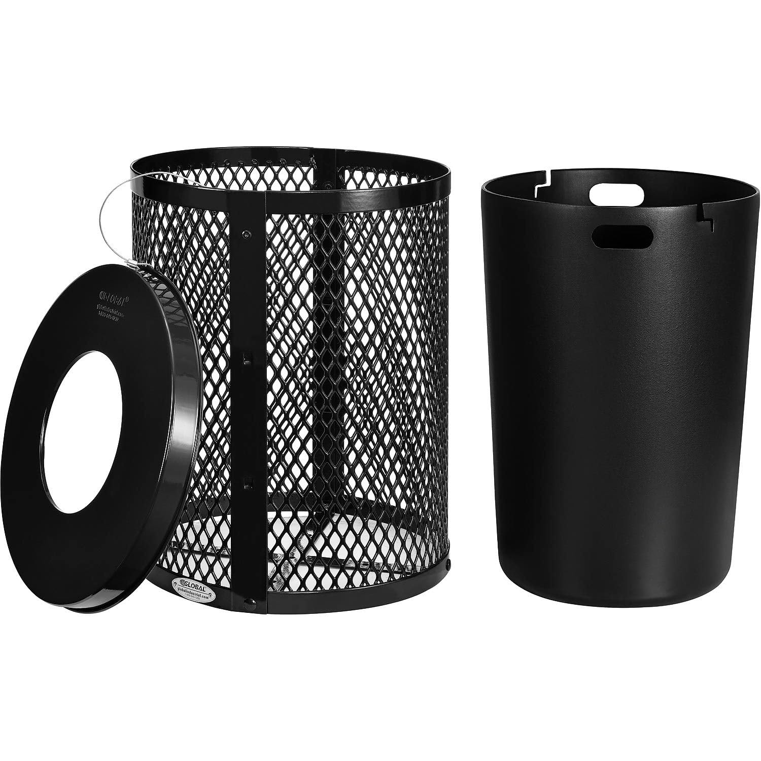 Outdoor Diamond Steel Trash Can