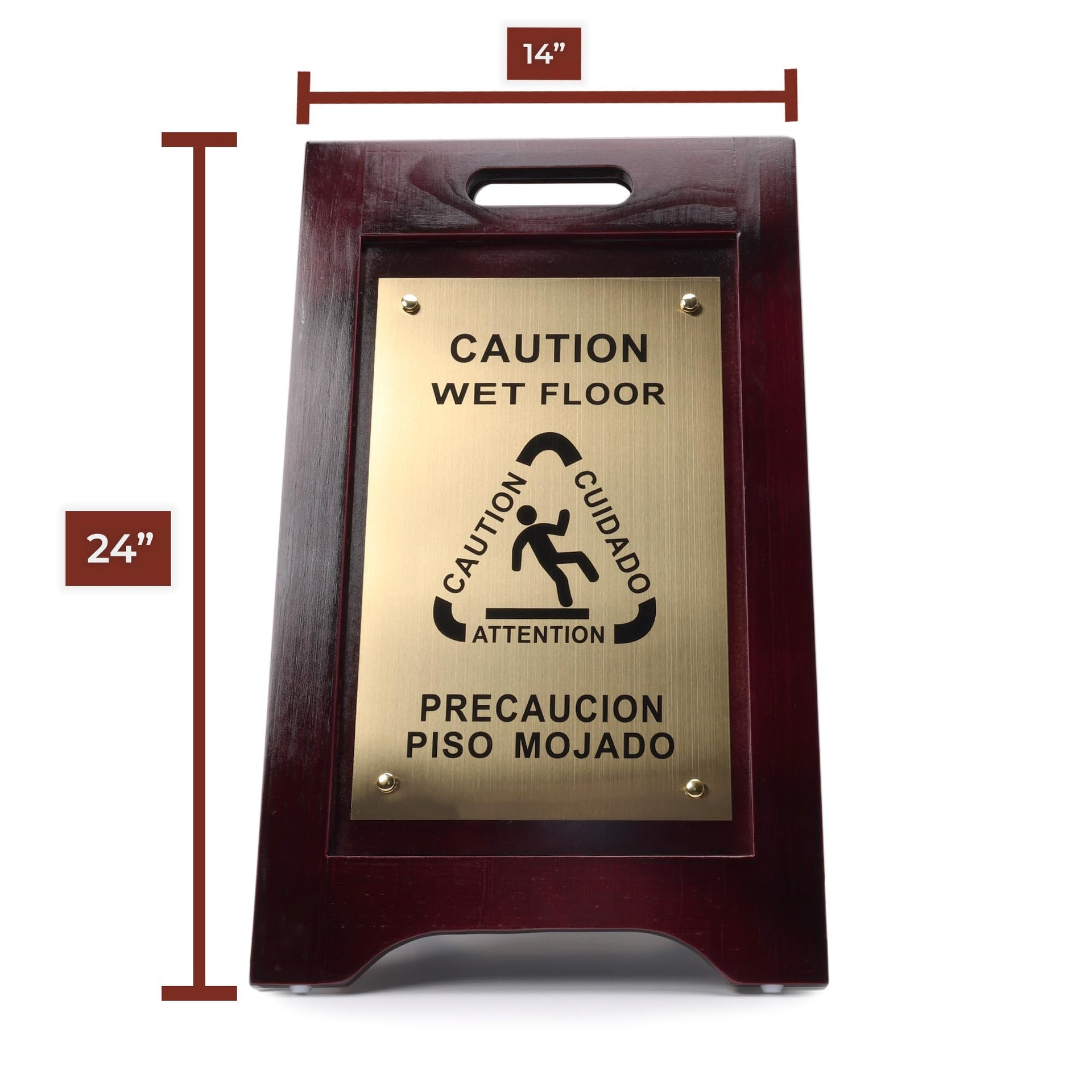 Wooden Caution Wet Floor Sign