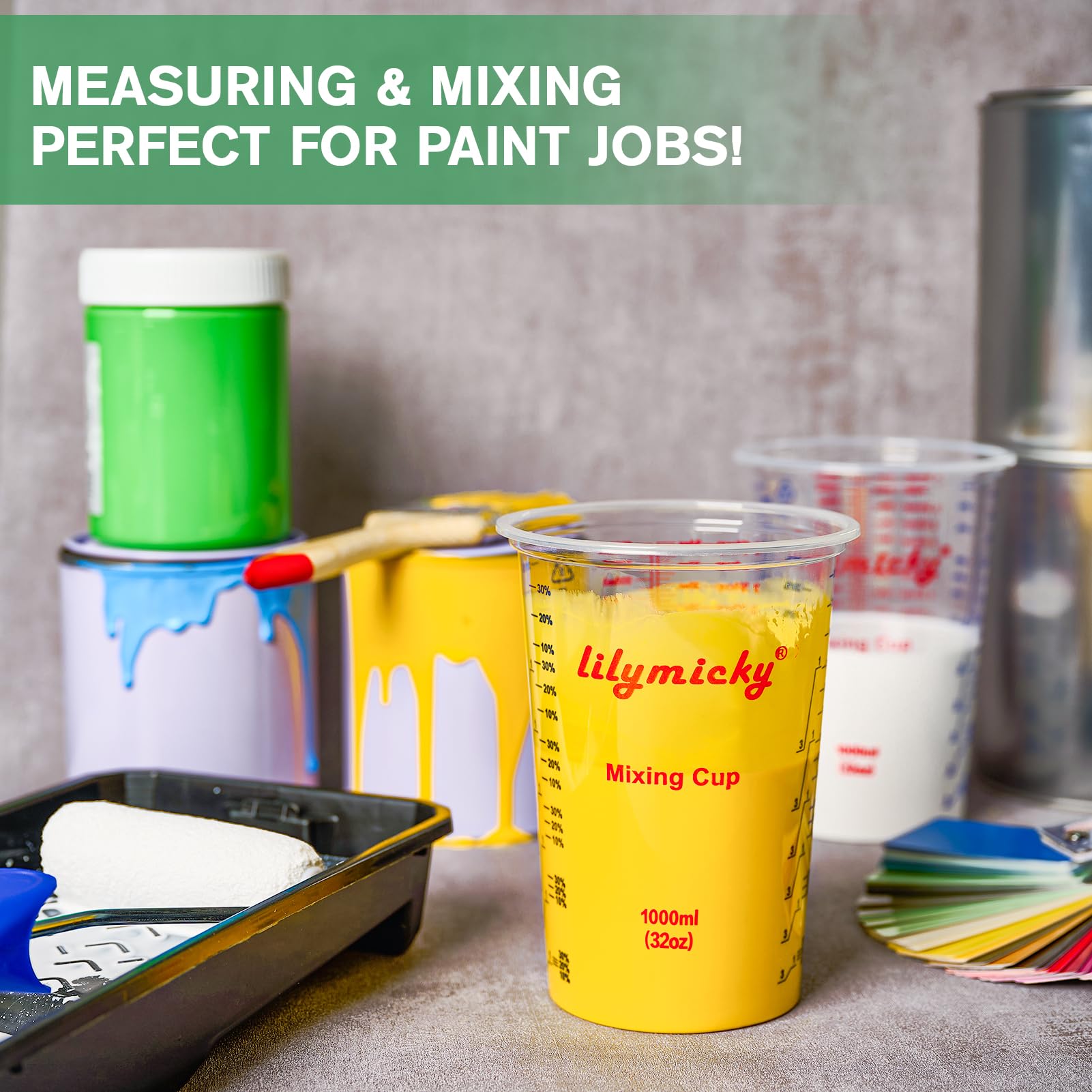 50 Pack Plastic Mixing Cups (50 Count)