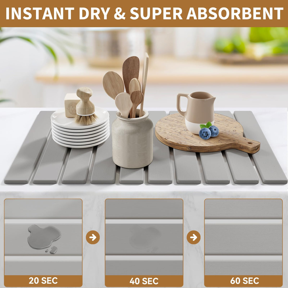 Foldable Stone Dish Drying Mat