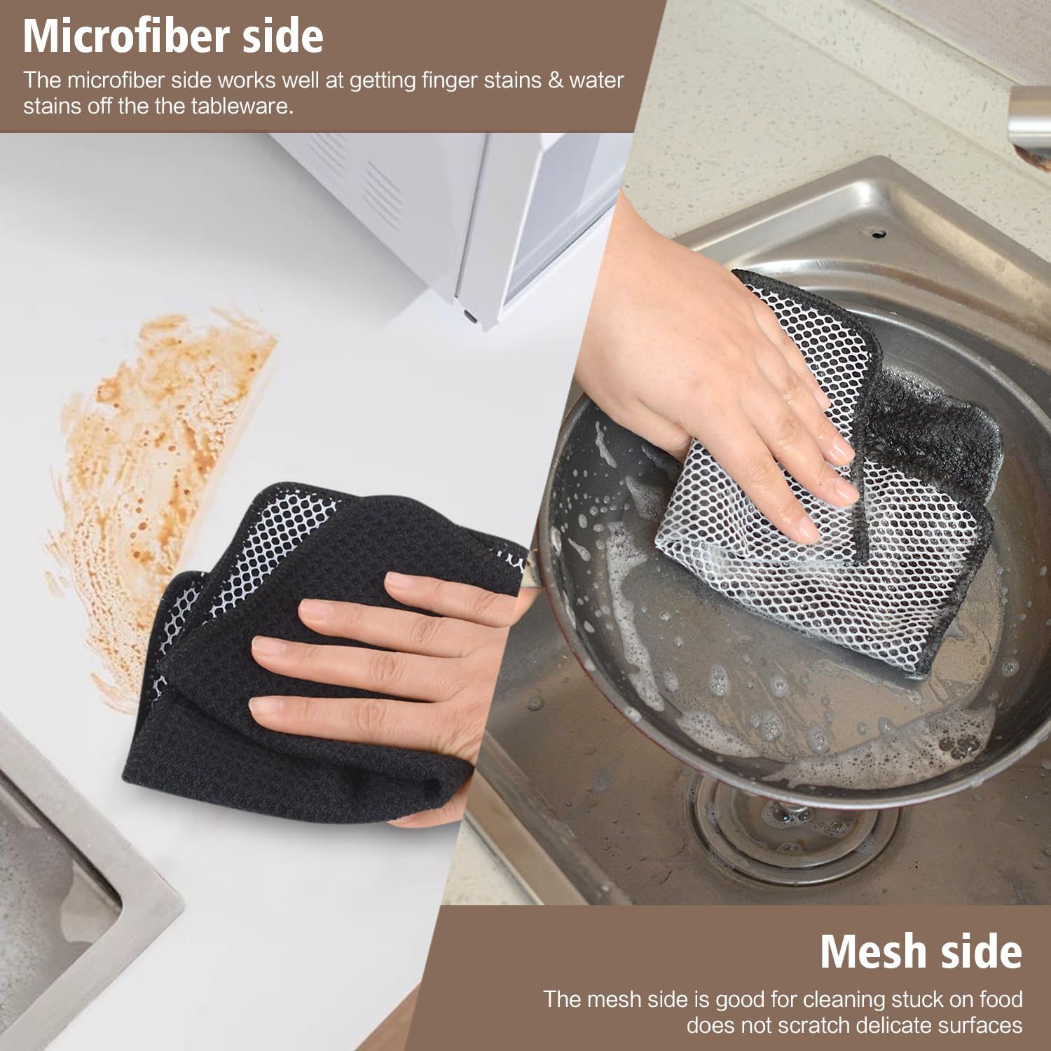 Dish Cloths for Washing Dishes with Scrub Side (9 Count)