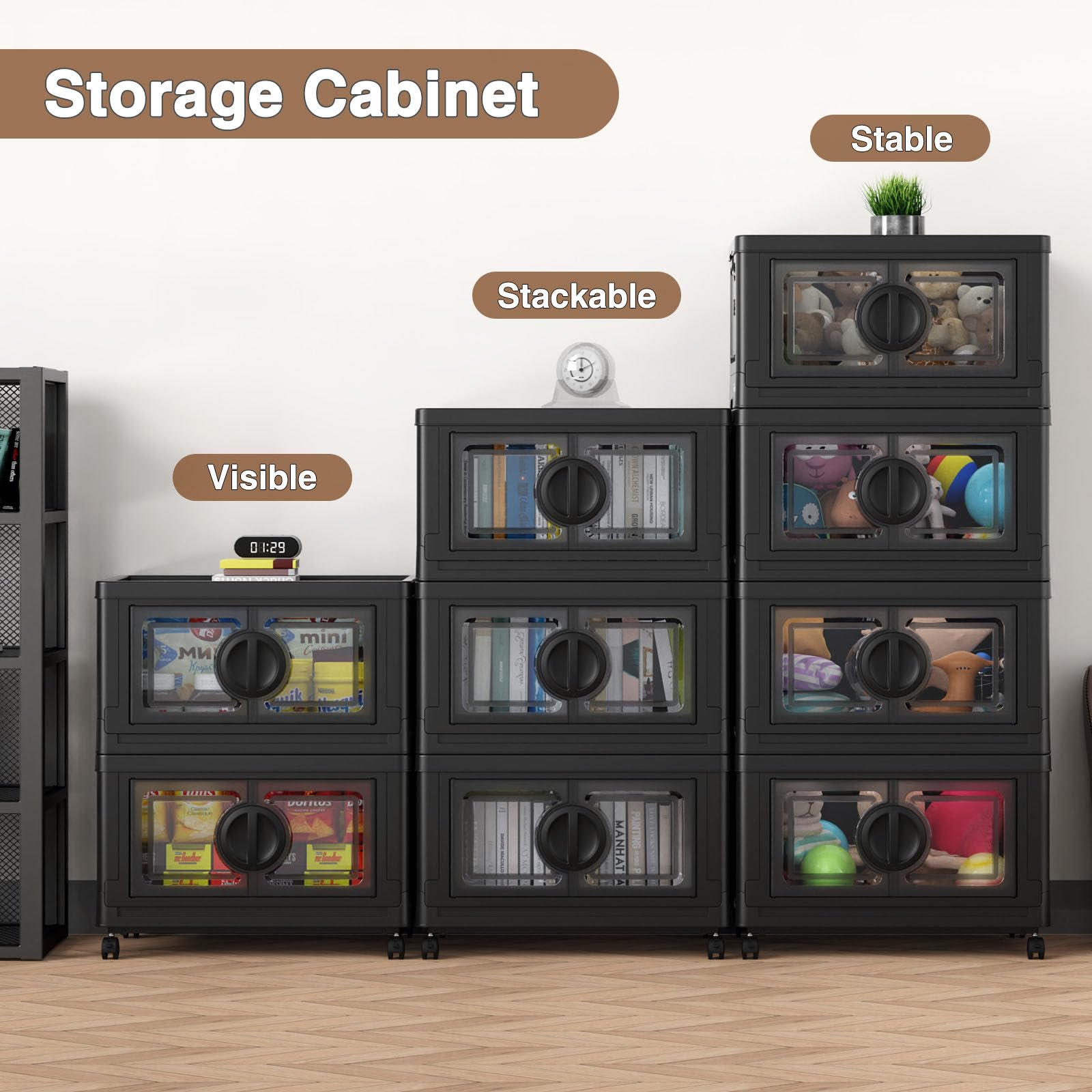 480Qt Lockable Stackable Storage Bins with Lids (4 Count)