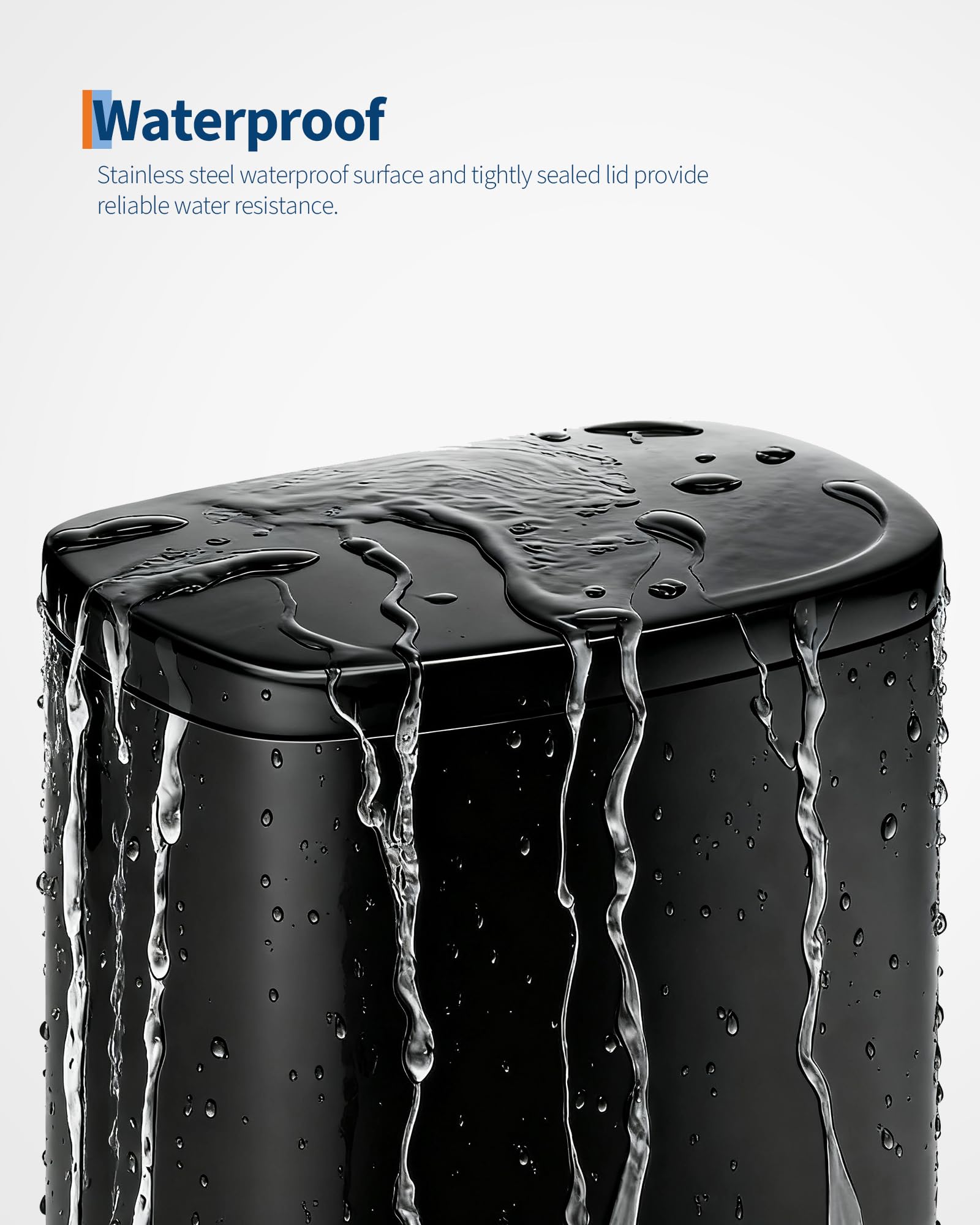 13 gal 50 L Metal Kitchen Trash Can with Lid