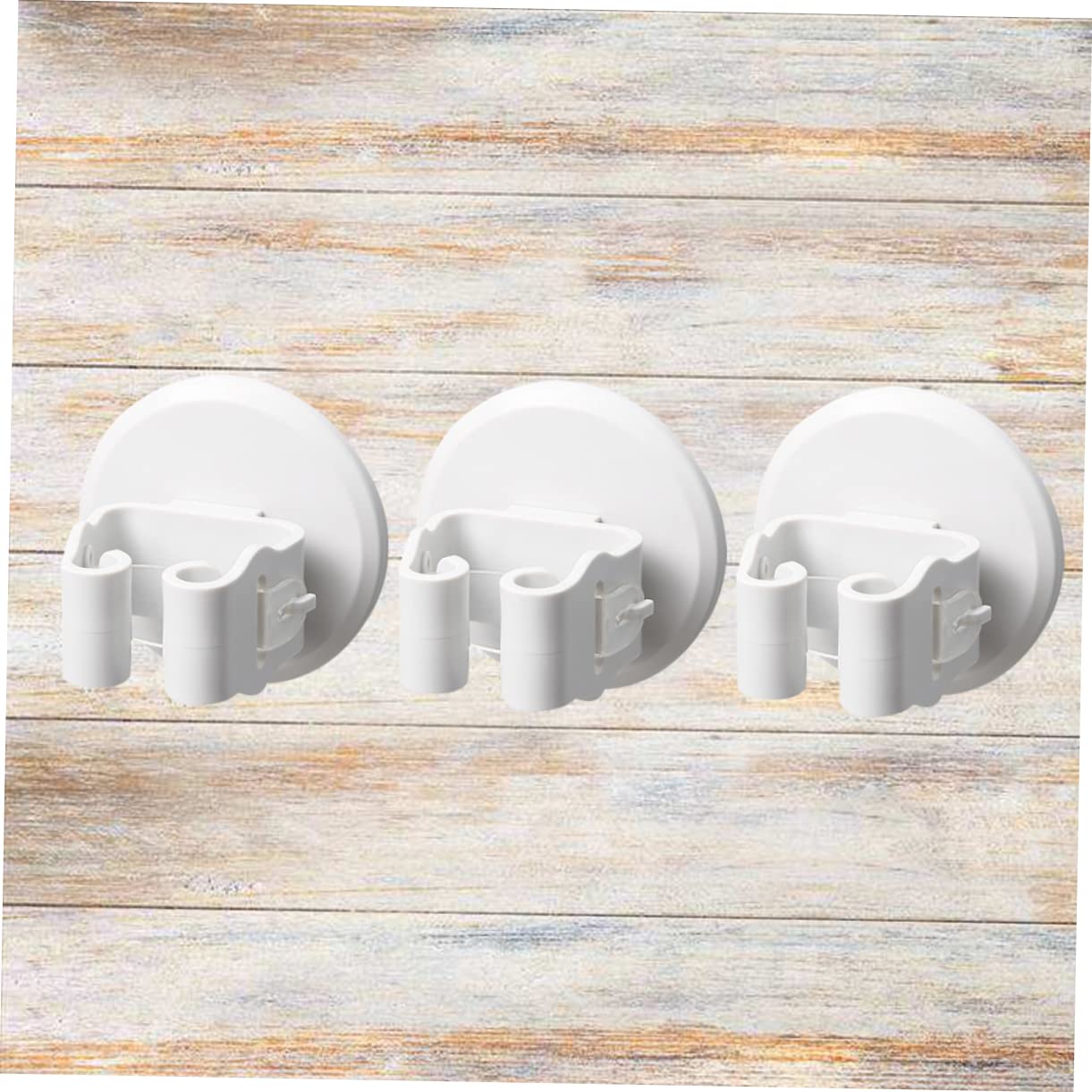 3pcs Mop Broom Holder Wall Mount No Drilling Suction Cup Clamp for Cleaning Tools