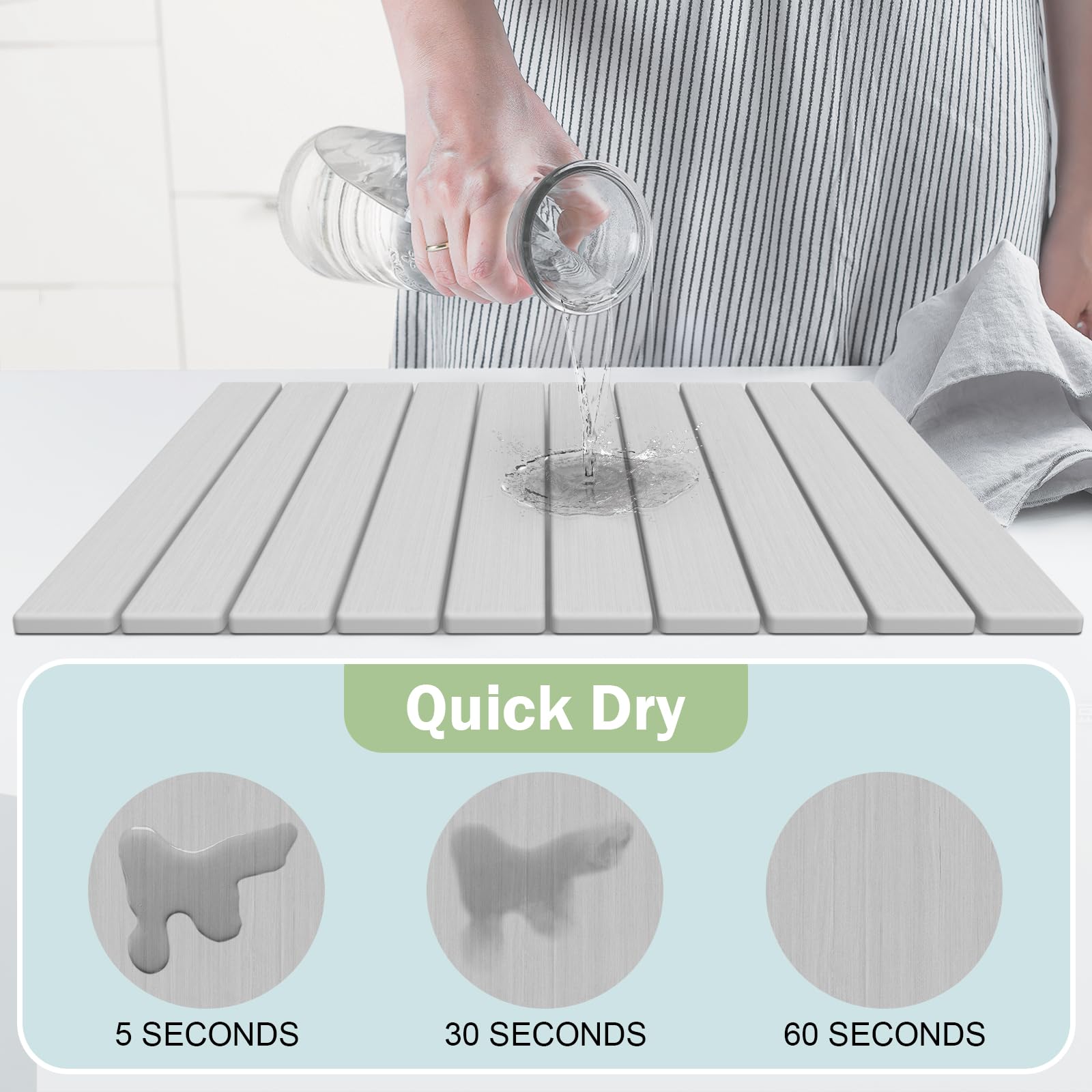Stone Dish Drying Mat for Kitchen Counter
