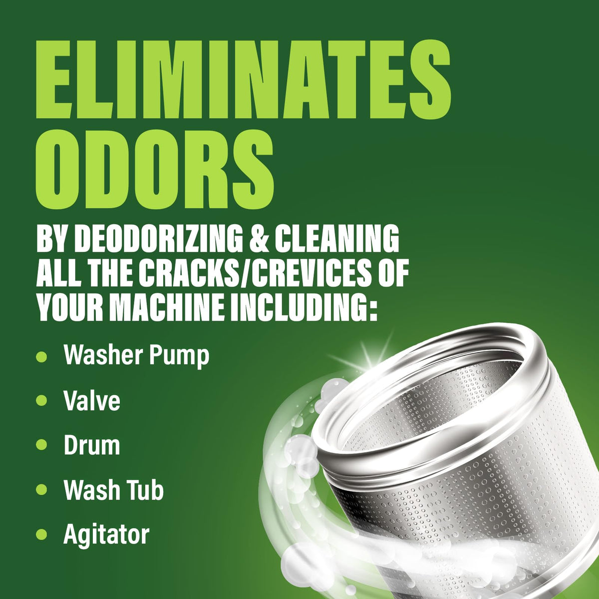 Premium Washing Machine Cleaner & Deodorizer Tablets with Pipe (28 Count)