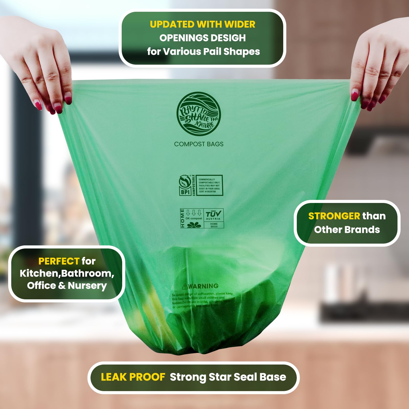 Compost Bags 1.3 Gallon (150 Count)