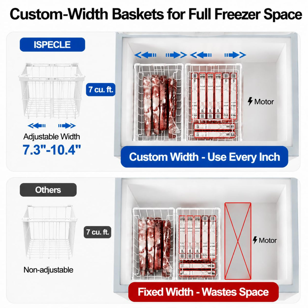 Deep Freezer Organizer Bins (4 Count)