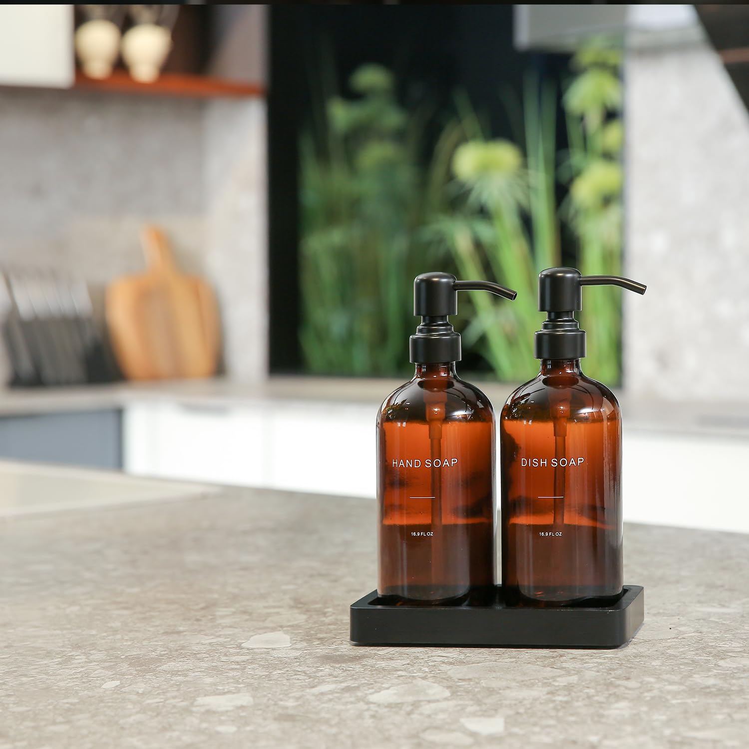 Amber Soap Dispenser Set (2 Count)