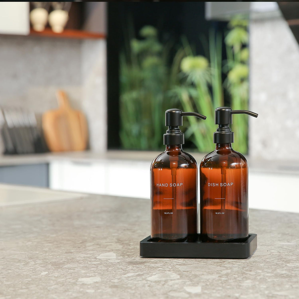 Amber Soap Dispenser Set (2 Count)
