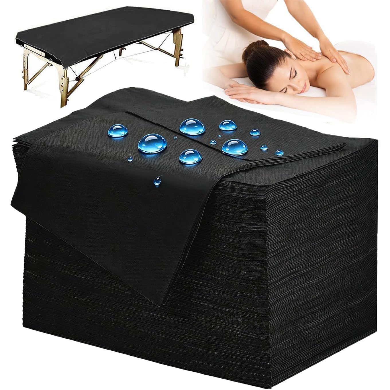 50 PCS Massage Table Sheet Disposable Spa Bed Cover 75"x31" Oil (50 Count)