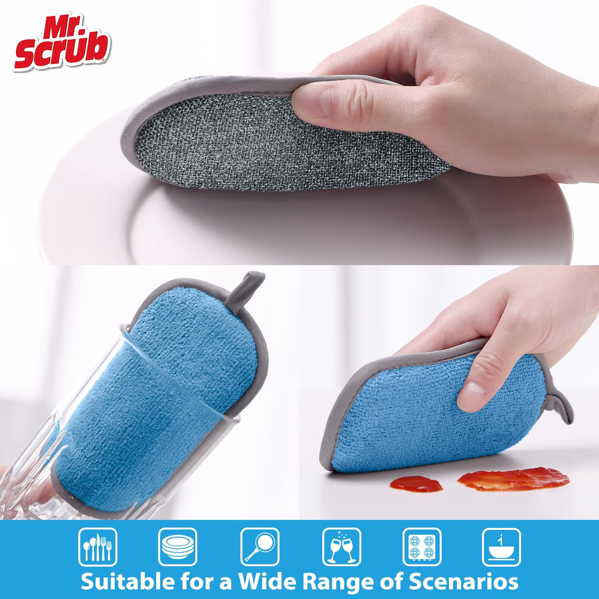 Sponges Kitchen Dish Sponge for Washing Dishes Cleaning Kitchen (3 Count)