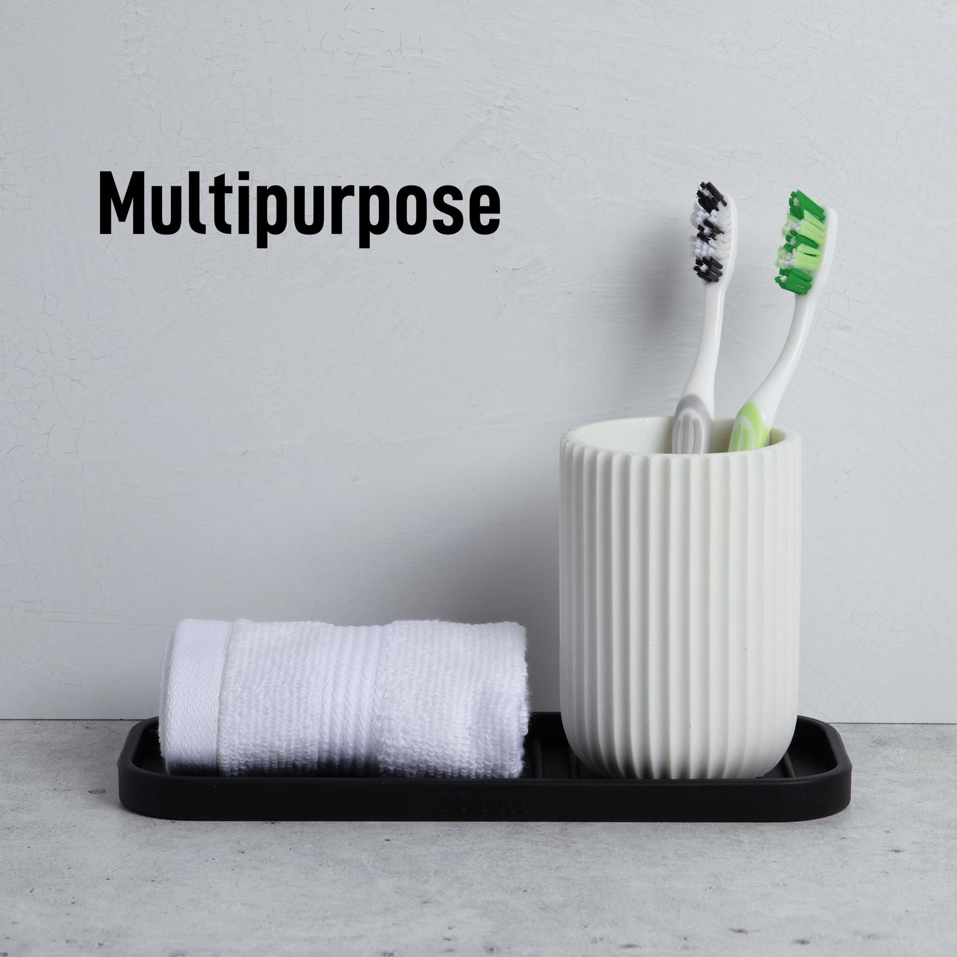 9x3.5) Silicone Sponge Holder for Kitchen Sink - Flexible Multipurpose Soap Tray Sponge Holder - Sink Organizer Tray for, Bathroom, Makeup, Trinkets & More (Black)