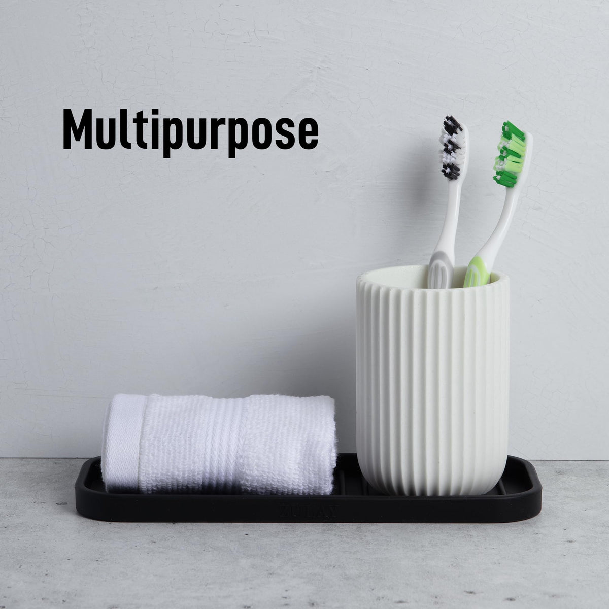 9x3.5) Silicone Sponge Holder for Kitchen Sink - Flexible Multipurpose Soap Tray Sponge Holder - Sink Organizer Tray for, Bathroom, Makeup, Trinkets & More (Black)