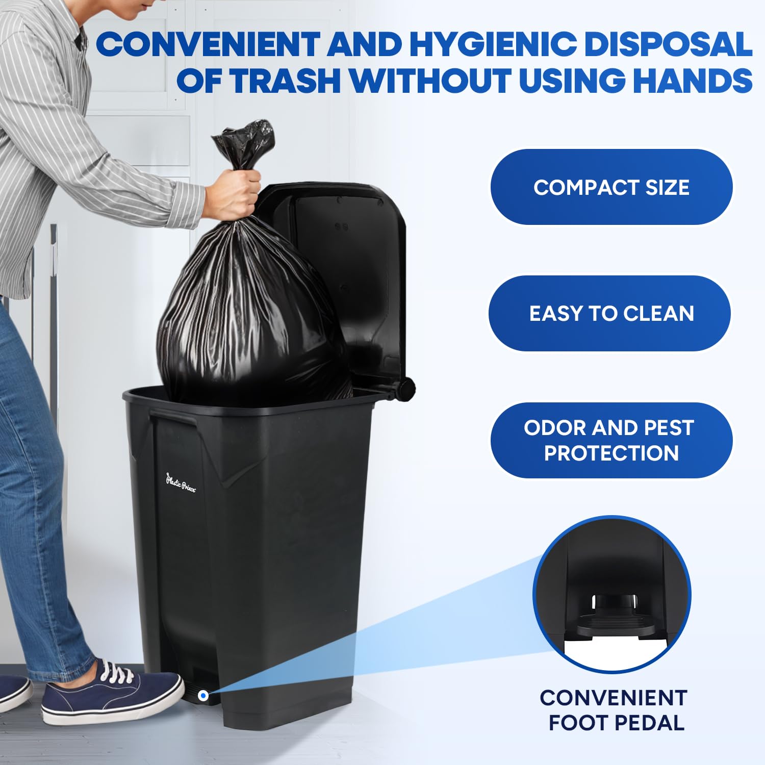 22 Gallon Step Trash Can for Kitchen
