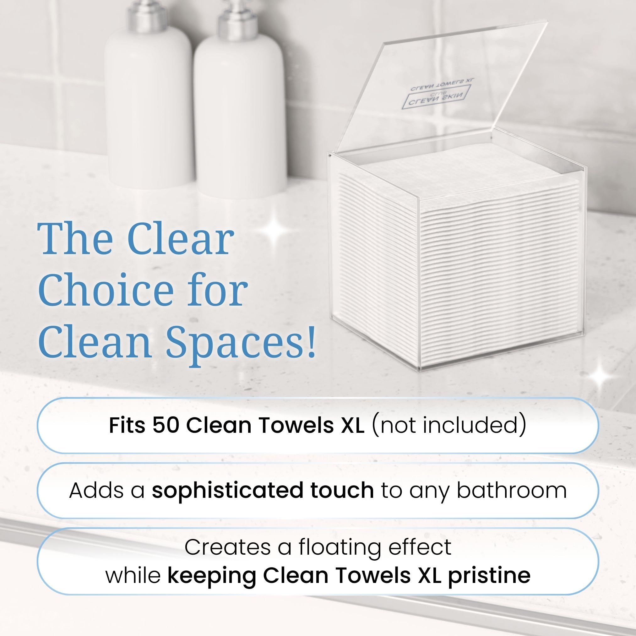 Clear Acrylic Box for Clean Towels XL
